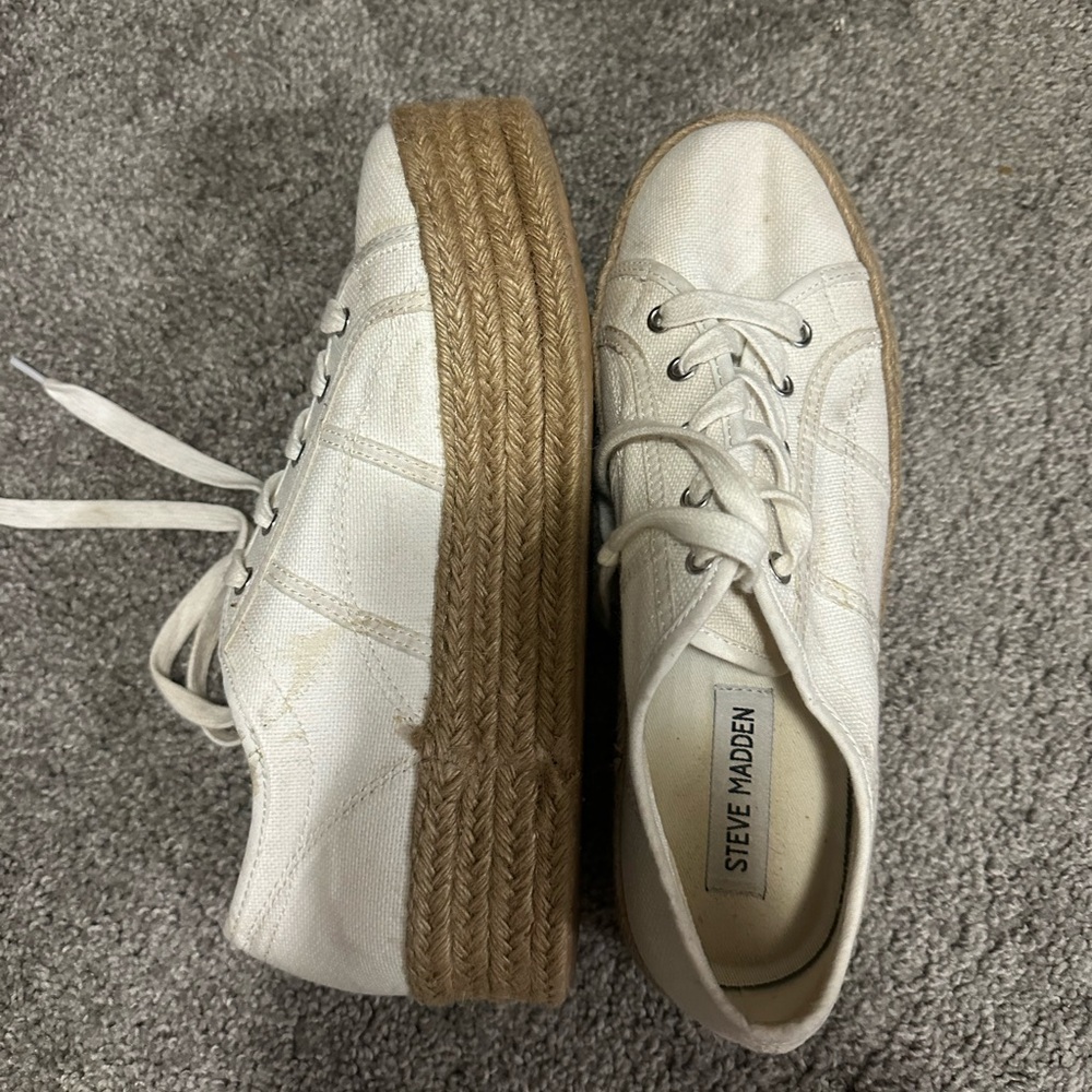 Steve Madden White Platform Sneakers (8.5)
